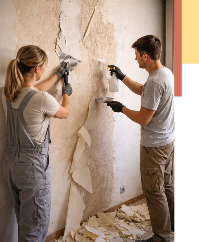 Снятие старых обоев в Морозовске от 5390 руб. под ключ недорого | ОТДЕЛОЧНИК-Мрз