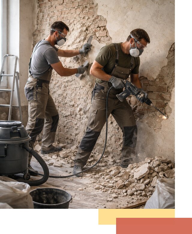 Демонтаж штукатурки со стен в Морозовске быстро и аккуратно