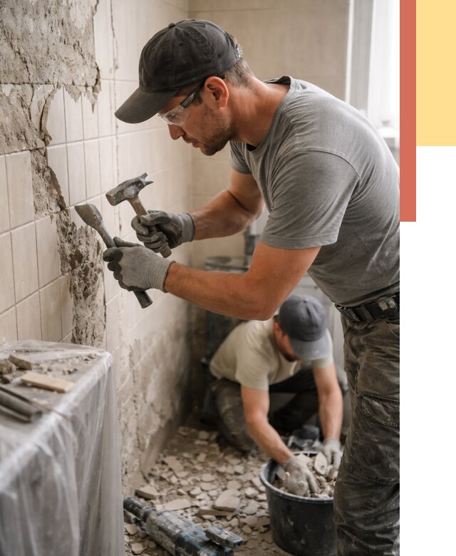 Демонтаж плитки со стен в Морозовске от 873 руб. — быстро и недорого | ОТДЕЛОЧНИК-Мрз