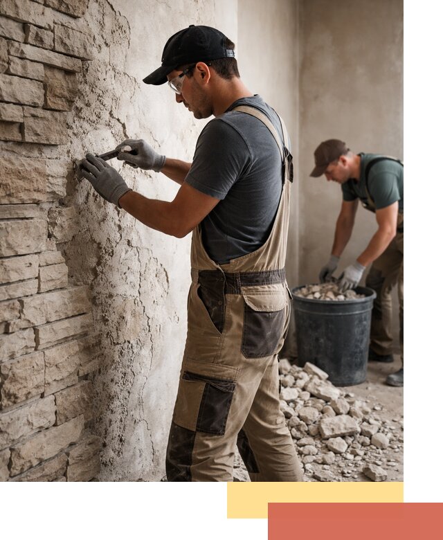 Демонтаж декоративного камня в Морозовске профессионально и безопасно