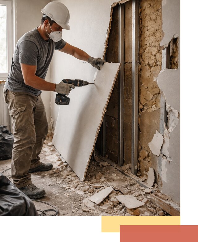 Демонтаж гипсокартона со стен в Морозовске качественно и быстро