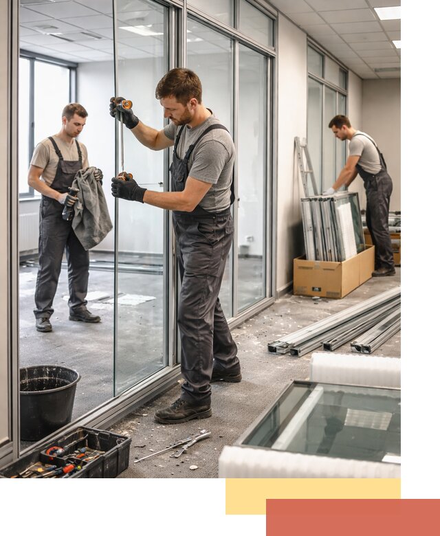 Демонтаж стеклянных перегородок в Морозовске быстро и безопасно