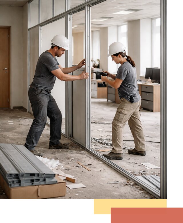 Демонтаж алюминиевых перегородок в Морозовске быстро и аккуратно