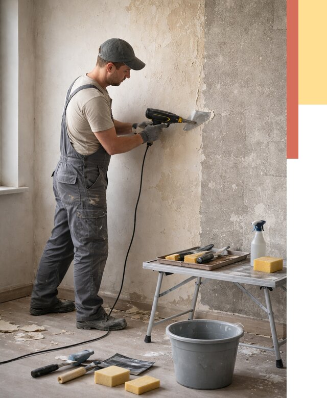 Очистка стен от клея в Морозовске от 1899 руб. — снятие и удаление клея со стен | ОТДЕЛОЧНИК-Мрз