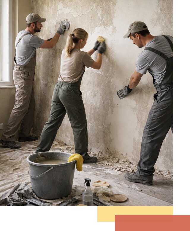 Очистка стен от клея и грунтовки в Морозовске качественно и быстро