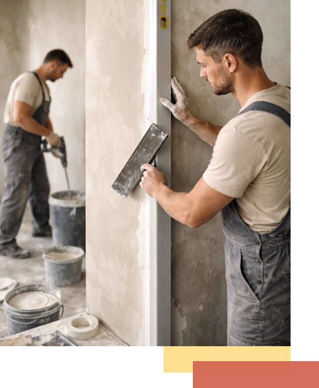 Выведение углов стен в Морозовске: монтаж и оштукатуривание