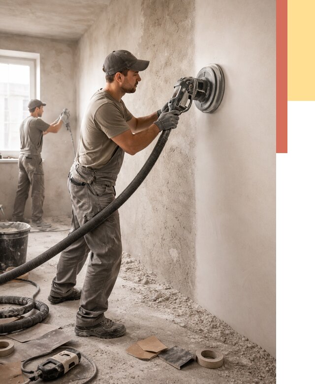 Шлифовка стен в Морозовске от 1232 руб/м2 — быстро и недорого | ОТДЕЛОЧНИК-Мрз