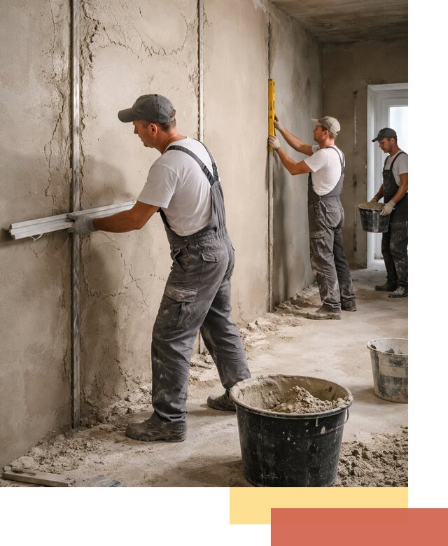 Штукатурка стен по маякам в Морозовске — точная и ровная поверхность