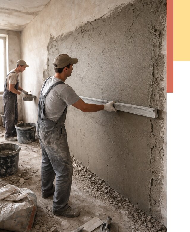 Цементная штукатурка стен в Морозовске от 4620 руб/м2 — быстро и недорого | ОТДЕЛОЧНИК-Мрз