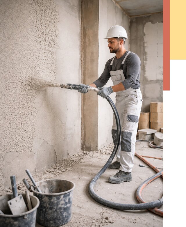 Машинная штукатурка стен в Морозовске под ключ от 6673 руб./м2 | ОТДЕЛОЧНИК-Мрз