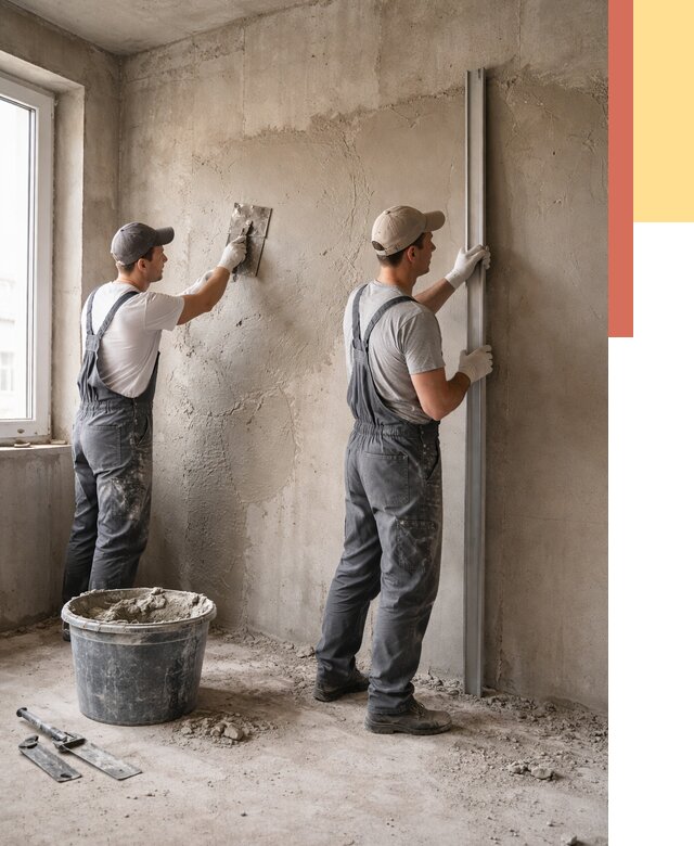 Штукатурка бетонных стен в Морозовске от 4620 руб/м² — качественно и быстро | ОТДЕЛОЧНИК-Мрз