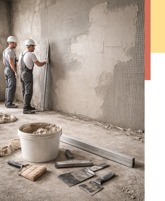 Штукатурка стен по сетке в Морозовске от 5646 руб./м2 — быстро и недорого | ОТДЕЛОЧНИК-Мрз