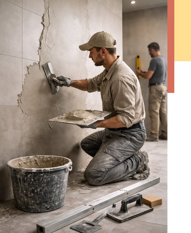 Штукатурка стен в ванной в Морозовске от 4620 руб./м² — выравнивание под ключ | ОТДЕЛОЧНИК-Мрз