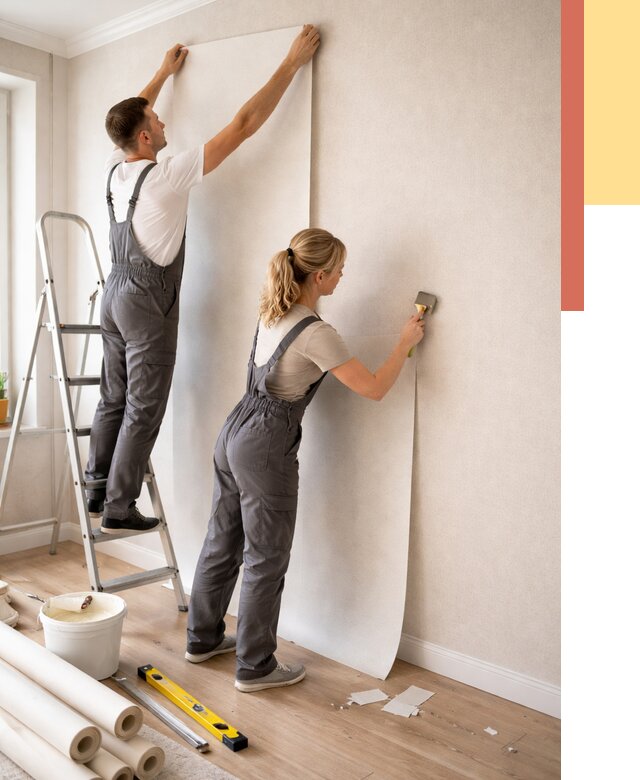 Поклейка флизелиновых обоев в Морозовске от 6160 руб. | Быстро и недорого — ОТДЕЛОЧНИК-Мрз