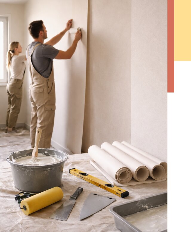 Поклейка бумажных обоев в Морозовске от 5646 руб./м2 — быстро и недорого | ОТДЕЛОЧНИК-Мрз