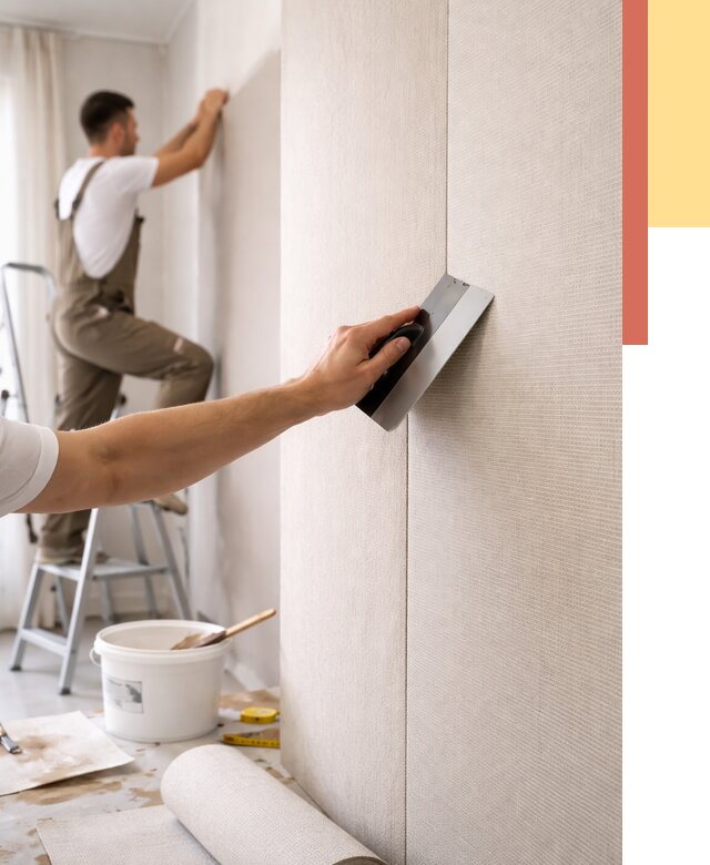 Поклейка текстильных обоев в Морозовске от 4620 руб. под ключ | ОТДЕЛОЧНИК-Мрз