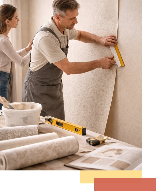 Поклейка обоев с подбором рисунка в Морозовске