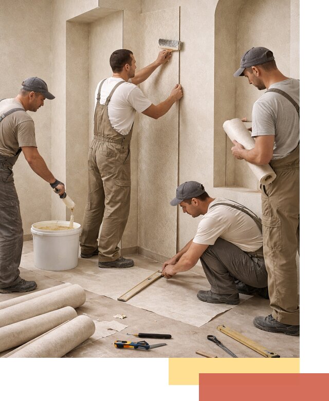 Поклейка обоев на сложные стены и неровные поверхности в Морозовске