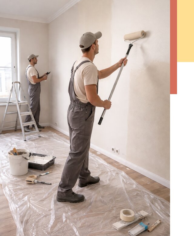 Покраска стен акриловой краской в Морозовске от 3593 руб./м² — быстро и недорого | ОТДЕЛОЧНИК-Мрз