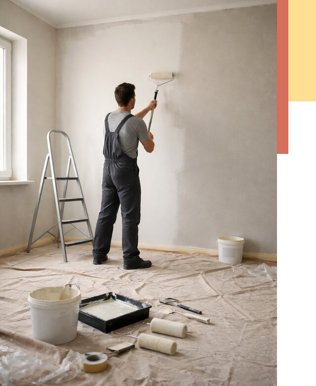 Покраска стен моющейся краской в Морозовске от 359 руб./м² — быстро и недорого | ОТДЕЛОЧНИК-Мрз