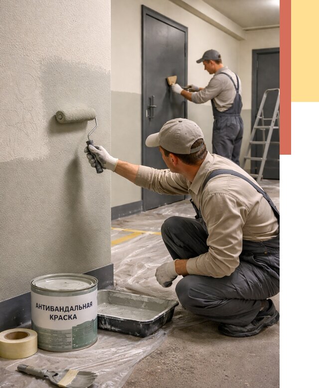 Покраска стен антивандальной краской в Морозовске от 4620 руб./м² под ключ | ОТДЕЛОЧНИК-Мрз