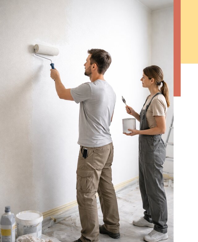 Окраска стен по стеклохолсту в Морозовске от 4620 руб/м² под ключ | ОТДЕЛОЧНИК-Мрз