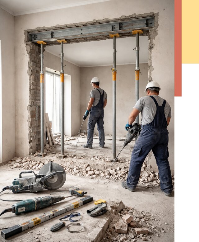 Прорезка проема в стене в Морозовске от 4620 руб. — быстро и недорого | ОТДЕЛОЧНИК-Мрз