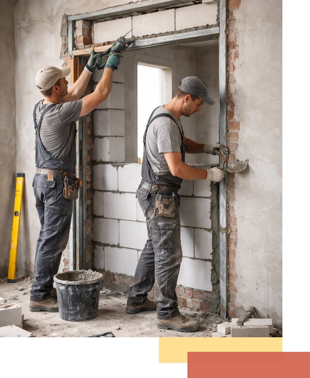 Закладка дверного проема под ключ в Морозовске: демонтаж, монтаж, отделка