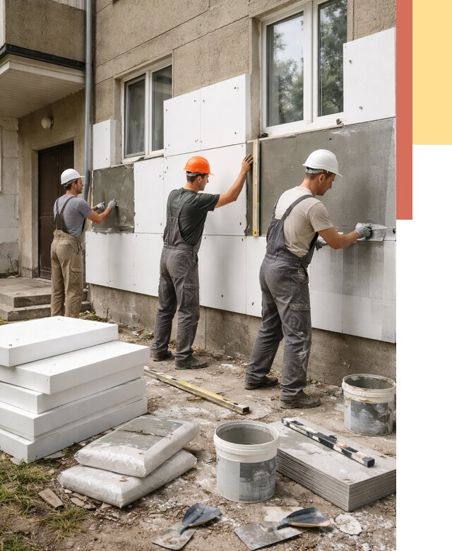 Утепление стен пенопластом в Морозовске от 1797 руб. — недорого и под ключ | ОТДЕЛОЧНИК-Мрз