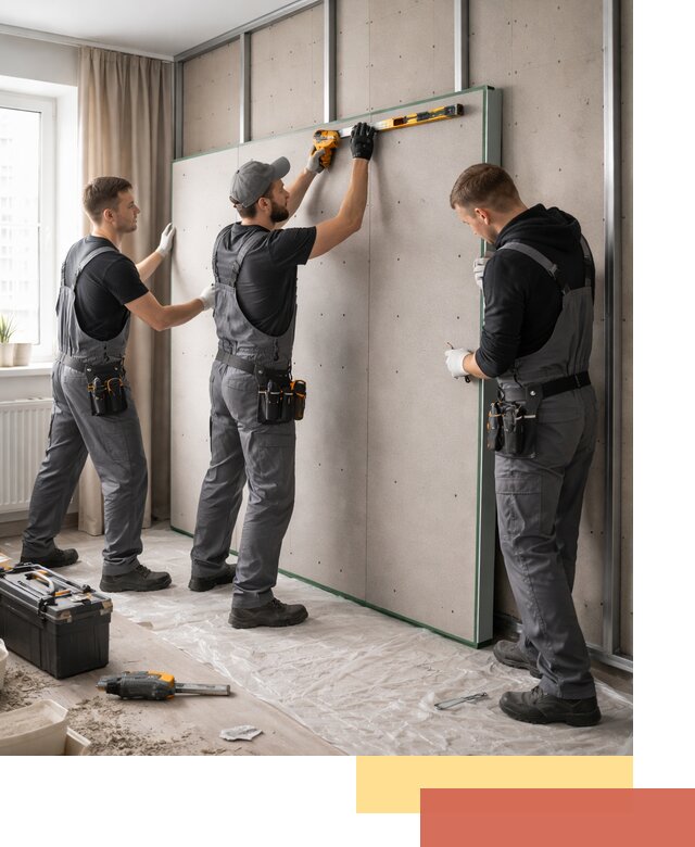 Шумоизоляция стен панелями ЗИПС в Морозовске для жилых и коммерческих помещений