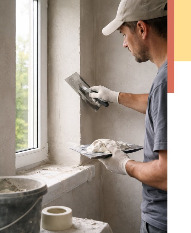 Штукатурка откосов в Морозовске от 4620 руб/м² — услуги и выравнивание под ключ | ОТДЕЛОЧНИК-Мрз