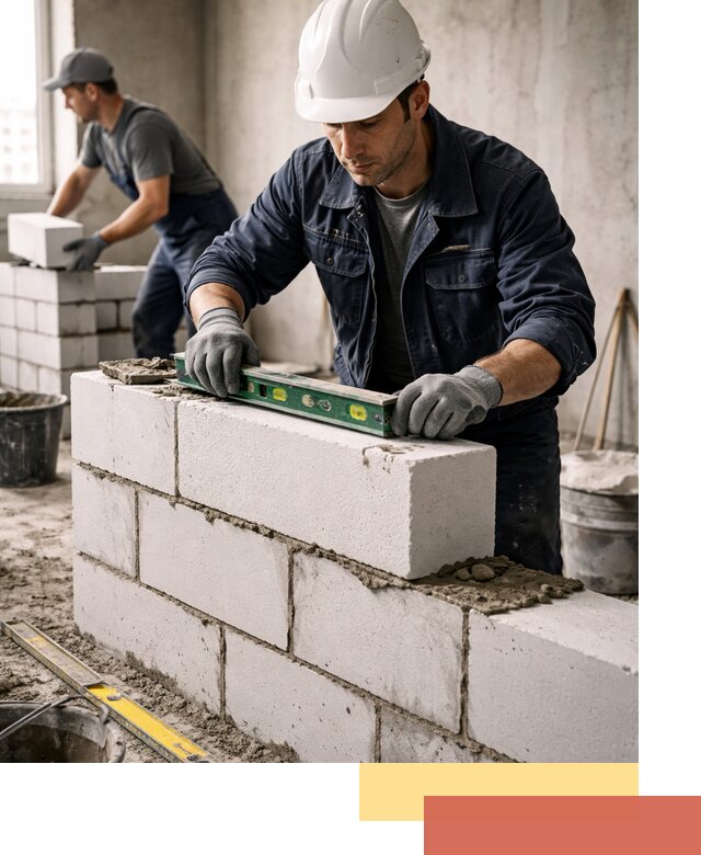 Кладка перегородок из пеноблока под ключ в Морозовске