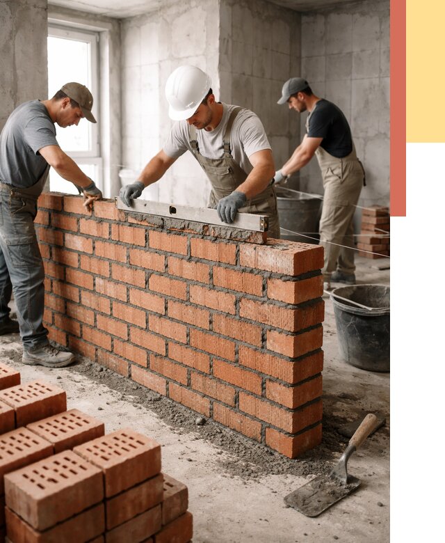 Кладка перегородок из кирпича в Морозовске от 3593 руб. за м² | ОТДЕЛОЧНИК-Мрз