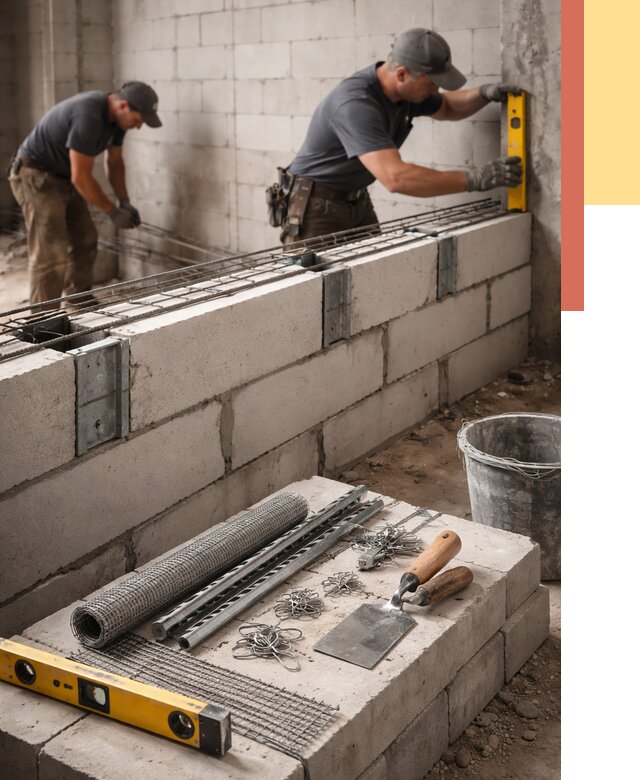 Армирование кладки перегородок в Морозовске от 770 руб. под ключ | ОТДЕЛОЧНИК-Мрз