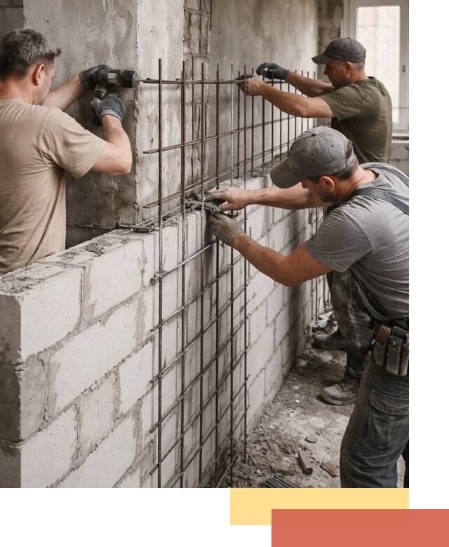 Армирование кладки перегородок в Морозовске профессионально и надёжно
