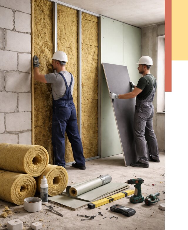 Шумоизоляция перегородок из блоков в Морозовске от 1899 руб./м² — быстро и недорого | ОТДЕЛОЧНИК-Мрз