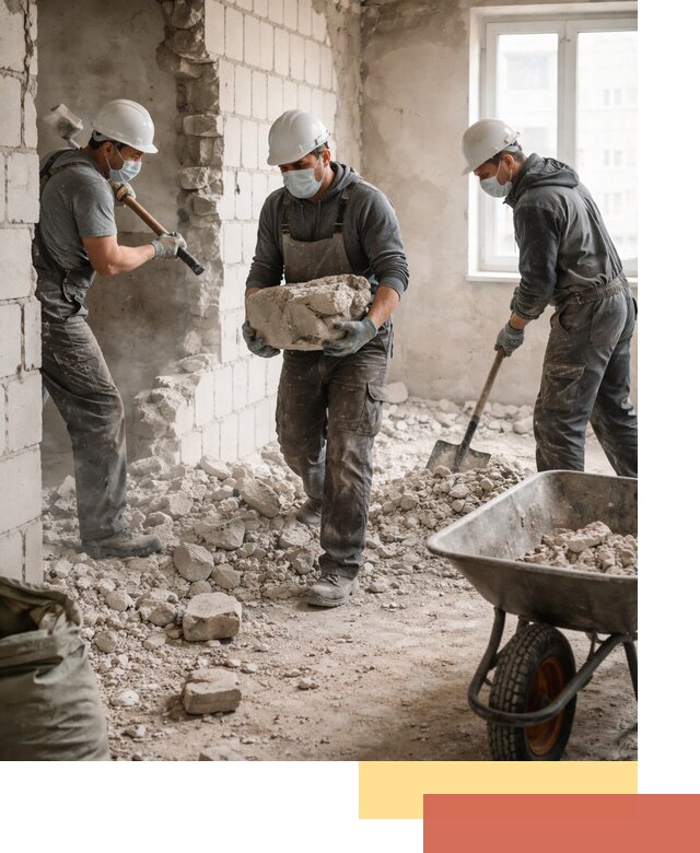 Демонтаж блочных перегородок в Морозовске быстро и аккуратно