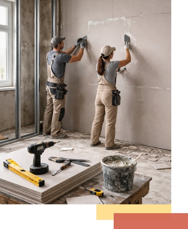 Монтаж двухслойной перегородки из гипсокартона в Морозовске