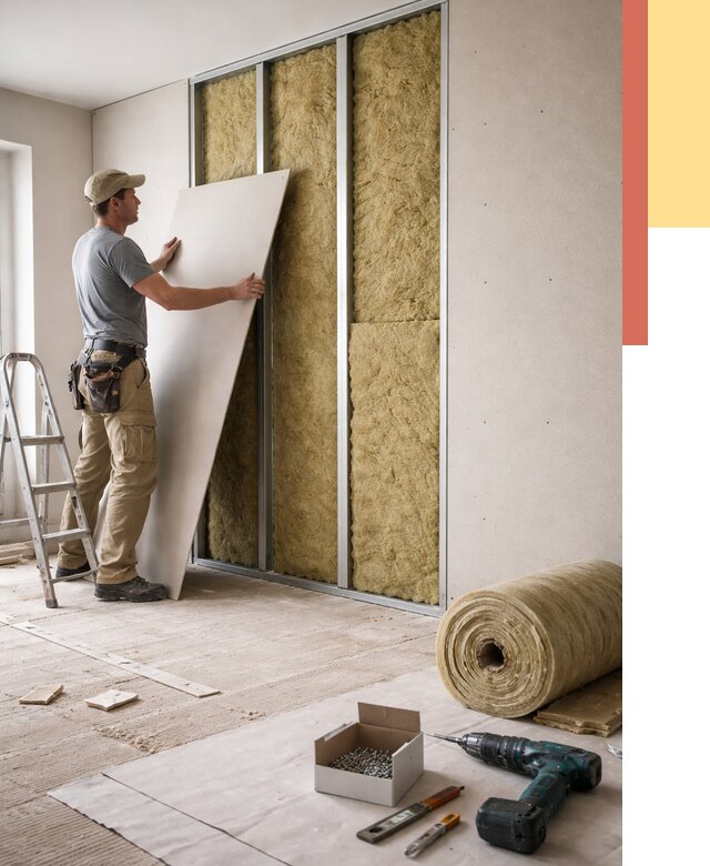 Перегородка из гипсокартона с шумоизоляцией в Морозовске от 3203 руб. | ОТДЕЛОЧНИК-Мрз