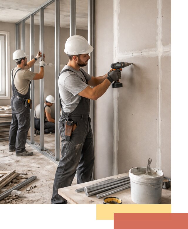 Перегородки из огнестойкого гипсокартона в Морозовске под ключ