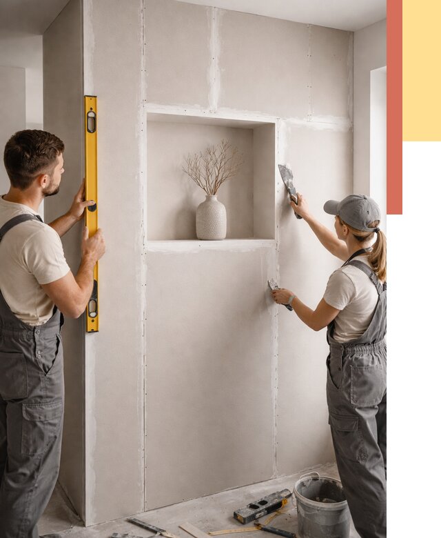 Перегородка из гипсокартона с нишей в Морозовске от 3336 руб. под ключ | ОТДЕЛОЧНИК-Мрз