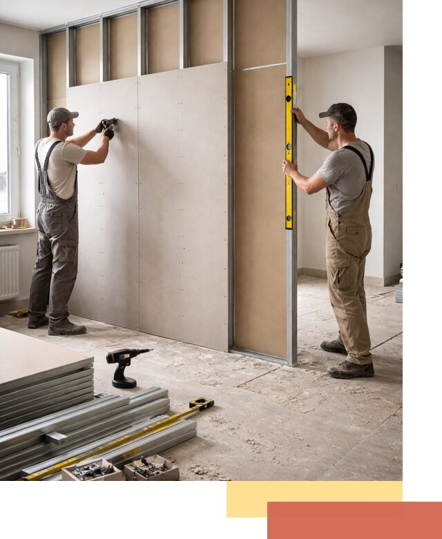 Зонирующая перегородка из гипсокартона под ключ в Морозовске