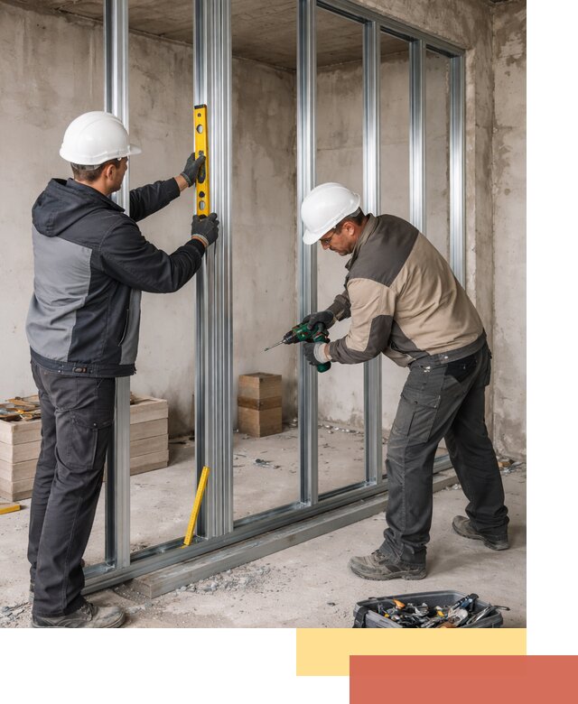 Монтаж каркаса перегородки из профиля в Морозовске