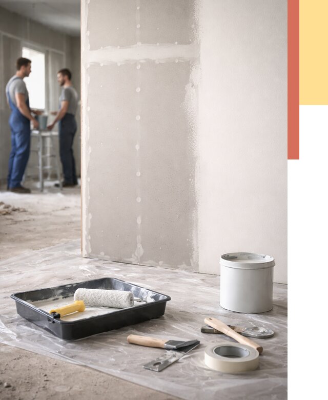 Покраска перегородок из гипсокартона в Морозовске от 4620 руб. под ключ | ОТДЕЛОЧНИК-Мрз