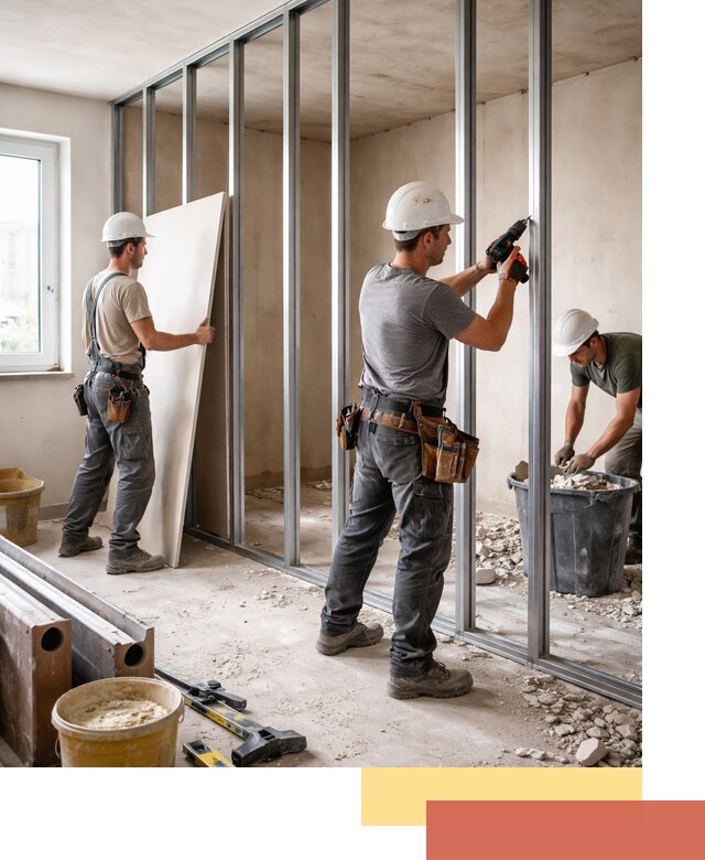 Перенос гипсокартонной перегородки в Морозовске профессионально и быстро