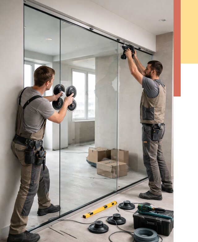 Монтаж стеклянных перегородок в Морозовске от 6673 руб. | ОТДЕЛОЧНИК-Мрз