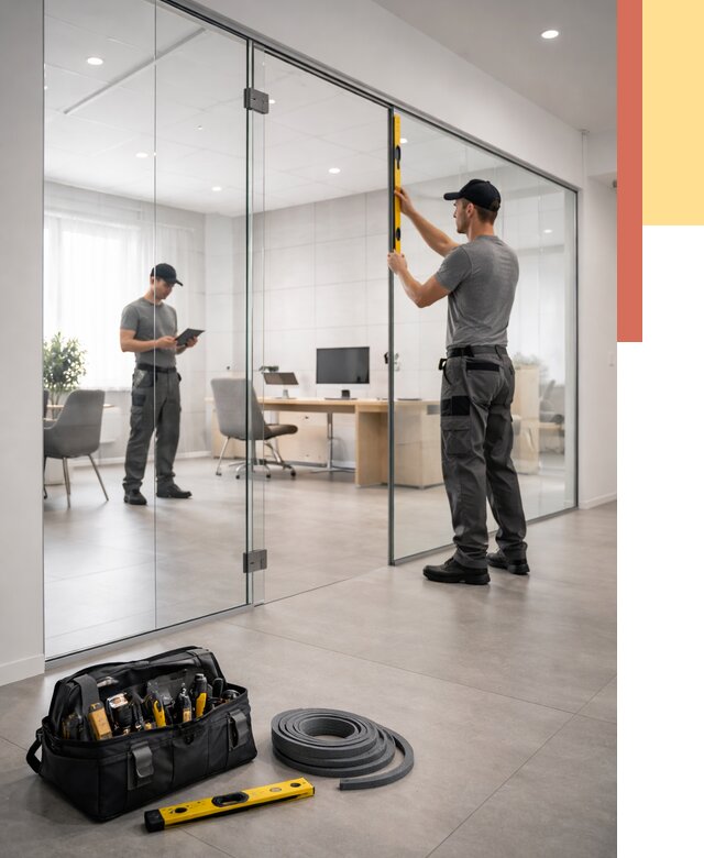 Цельностеклянные перегородки под ключ в Морозовске от 9753 руб. — монтаж и цены | ОТДЕЛОЧНИК-Мрз