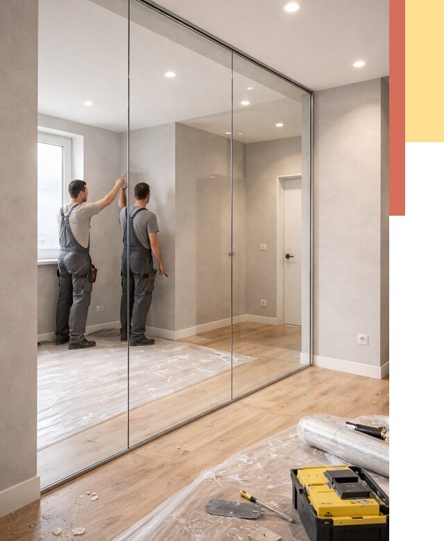 Безрамные стеклянные перегородки в Морозовске — монтаж от 9753 руб. | ОТДЕЛОЧНИК-Мрз