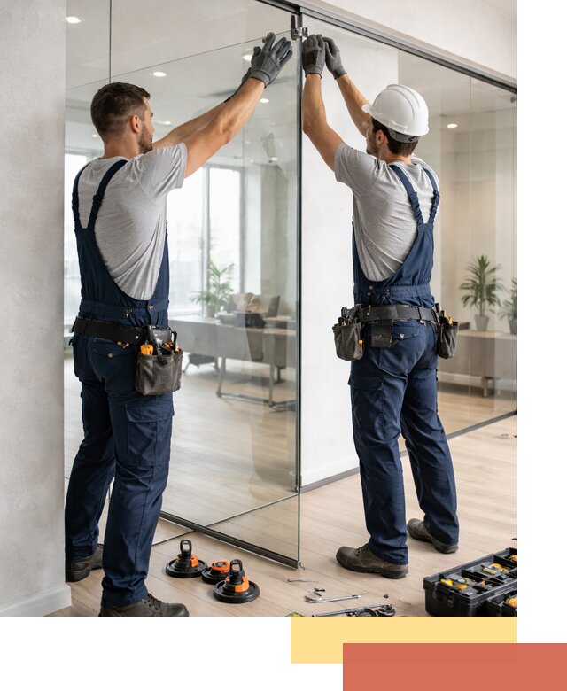 Безрамные стеклянные перегородки под ключ в Морозовске