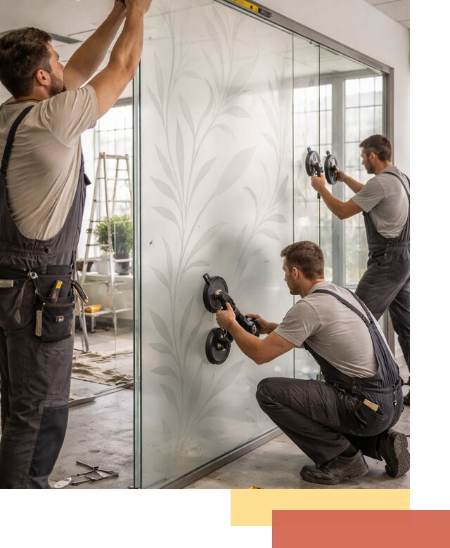 Стеклянные перегородки с рисунком на заказ в Морозовске